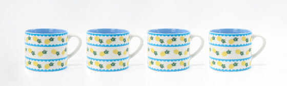 Pineapple & Stripe Ceramic Dinnerware Set