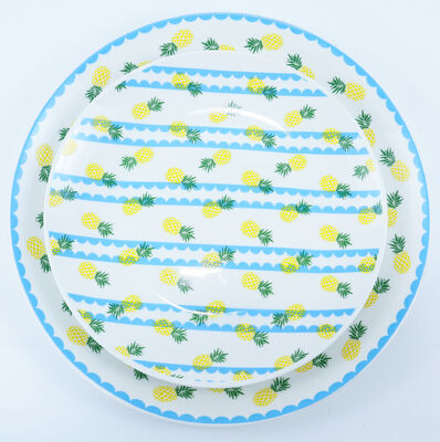 Pineapple & Stripe Ceramic Dinnerware Set
