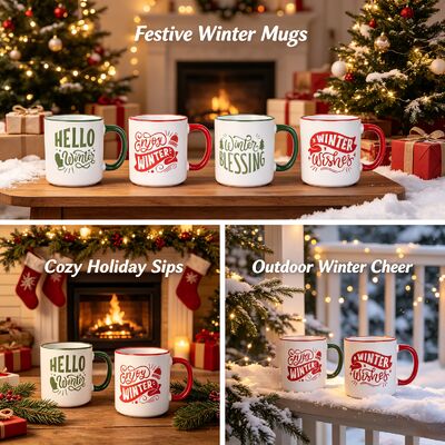 Christmas Winter Ceramic Mugs