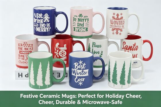 ☕ Festive Winter & Christmas Ceramic Mug Collection