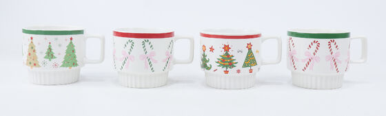 Christmas Tree Handle Ceramic Mugs