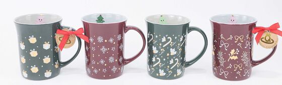 Multi-Style Festive Christmas Ceramic Mug Series, Holiday Pattern & Quote Coffee Mugs for Winter Gift & Home Decor