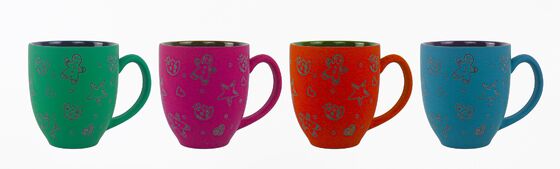 Seasonal Matte Color Block Ceramic Mug Set, 5 Holiday Theme Cute Line Art Coffee Mugs (Halloween Bat, Coquette Bow, Christmas Gingerbread, Winter Snowman, Halloween Pumpkin, Spooky Ghost)