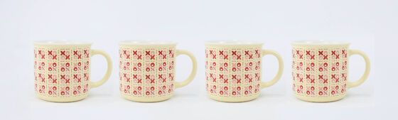 Cute Romantic Red & Pink Valentine Ceramic Mug Series – 6 Styles Sweet Heart Floral Cherry Bow XOXO Coffee Mugs with Unique Decorative Handles
