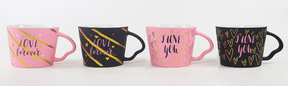 Matte Gold Heart Romantic Love Quote Ceramic Mugs