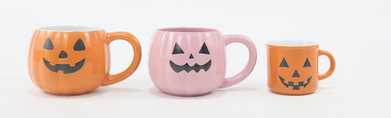 Cute Jack-o'-Lantern Shaped Halloween Ceramic Mugs