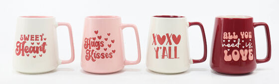 Valentine Love Quote Two-Tone Tapered Ceramic Mugs