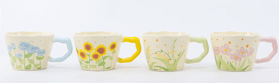 Cute Floral Series Ceramic Coffee Mugs Collection