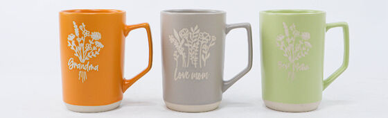 Wildflower Sentiment Ceramic Mugs for Mom & Grandma