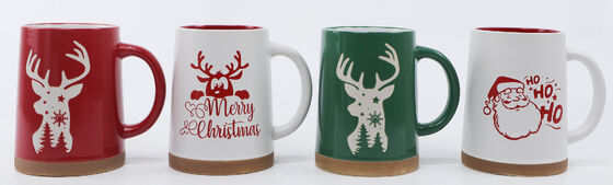 Vintage Christmas Festive Porcelain Mugs Set