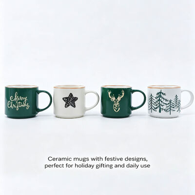 Holiday Coffee Mugs, Christmas Themed
