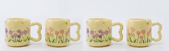 Pastel Cute Twist Handle Ceramic Mug 3 Series Assortment