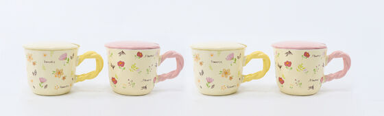 Pastel Cute Twist Handle Ceramic Mug 3 Series Assortment