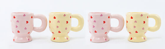 Pastel Cute Twist Handle Ceramic Mug 3 Series Assortment