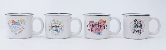 Mother’s Day Floral Enamel Look Speckled Ceramic Mug