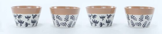 Two-Tone Abstract Botanical Ceramic Tableware Set