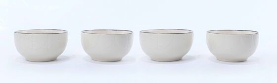 Speckled Cream Embossed Wave Ceramic Tableware Collection