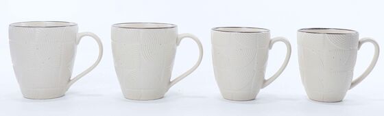 Speckled Cream Embossed Wave Ceramic Tableware Collection