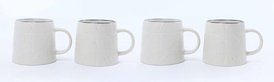 Speckled Cream Embossed Wave Ceramic Tableware Collection