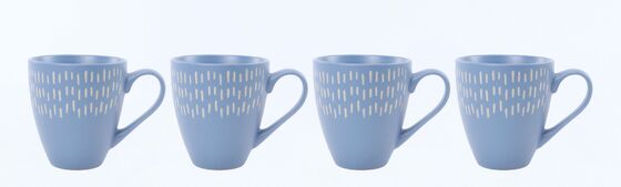 Matte Pastel Geometric Embossed Ceramic Mug & Bowl Matching Set