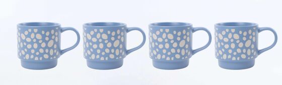 Matte Pastel Geometric Embossed Ceramic Mug & Bowl Matching Set