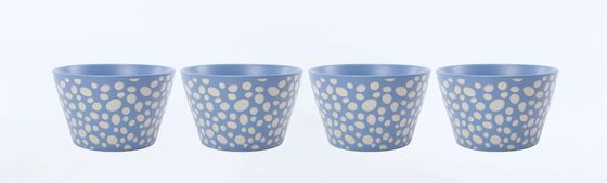 Matte Pastel Geometric Embossed Ceramic Mug & Bowl Matching Set