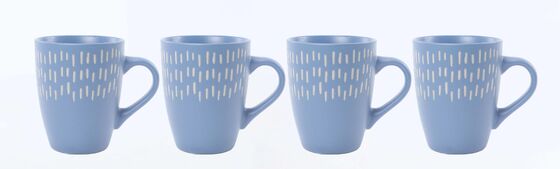 Matte Pastel Geometric Embossed Ceramic Mug & Bowl Matching Set