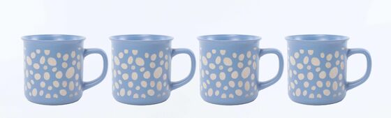 Matte Pastel Geometric Embossed Ceramic Mug & Bowl Matching Set