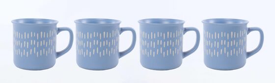 Matte Pastel Geometric Embossed Ceramic Mug & Bowl Matching Set