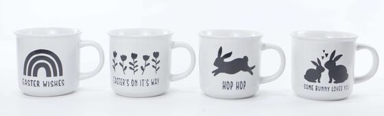 Vintage Black Silhouette Easter Campfire Ceramic Mug
