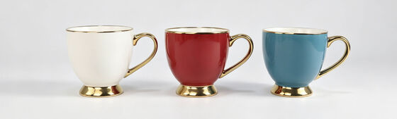 Luxury Gold Trim Pedestal Ceramic Coffee Mug