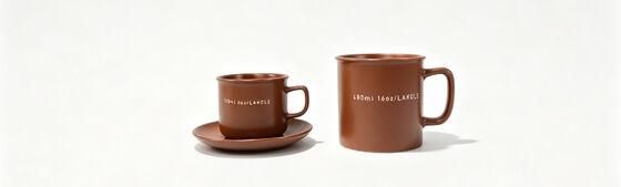 LAKOLE Dual Size Minimalist Ceramic Mug & Saucer Series
