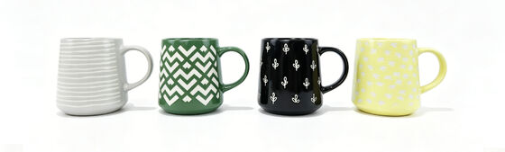 Boho Geo Pattern Curved Belly Ceramic Mug CollectionFull English Commercial Introduction