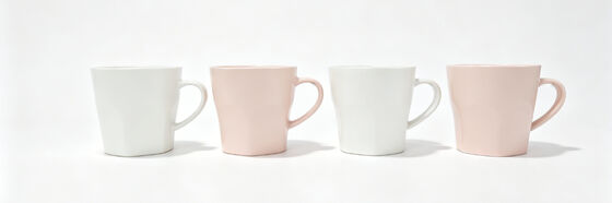 Minimal Sculpted Faceted Neutral Pastel Ceramic Mug Series