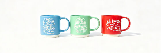 Spanish Christian Bible Verse Inspirational Ceramic Mug Trio