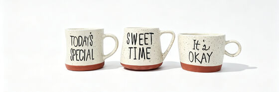 Speckled Two-Tone Inspirational Quote & Bee Farmhouse Ceramic Mug Collection