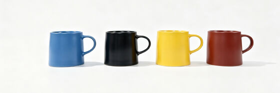 Solid Color Matte Tapered Short Ceramic Mug 4-Piece Set