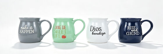 Curved Belly Two-Tone Inspirational & Love Quote Ceramic Mug Full Collection (8 Styles)
