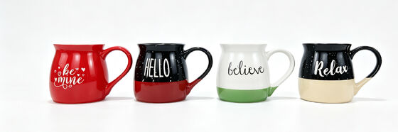 Curved Belly Two-Tone Inspirational & Love Quote Ceramic Mug Full Collection (8 Styles)