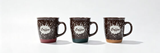 Vintage Speckled Dark Brown Coffee Theme Ceramic Mug Full Collection (6 Series, 4 Base Color Variants)