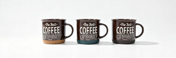 Vintage Speckled Dark Brown Coffee Theme Ceramic Mug Full Collection (6 Series, 4 Base Color Variants)