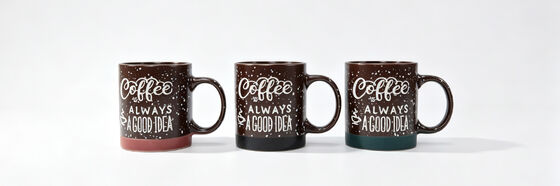 Vintage Speckled Dark Brown Coffee Theme Ceramic Mug Full Collection (6 Series, 4 Base Color Variants)