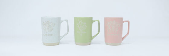 3 Pack Pastel Speckled Floral Mugs for Mom Grandma, Embossed Wildflower Ceramic Coffee Cups, Love Mom Best Mother Love Grandma Gift Mugs, Soft Matte Pastel Drinkware