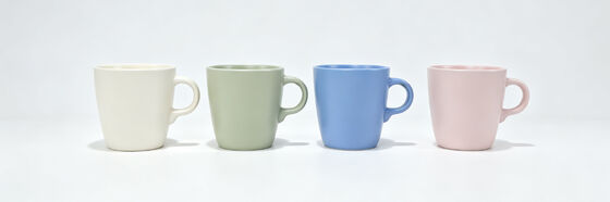 3 Pack Pastel Two-Tone Square Handle Tall Coffee Mugs, Vertical Fluted Base Stackable Ceramic Tea Cups, Cute Macaron Color Drinkware for Home Office Holiday Gift