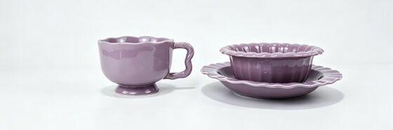 3 Colors Vintage Ruffled Ceramic Tea Cup Set, Wavy Edge Coffee Mug + Fluted Dessert Bowl with Matching Saucer, Elegant Afternoon Tea Tableware Gift Set