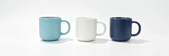 6 Pack Speckled Matte Pastel Ceramic Mugs, Short Wide Belly Solid Color Coffee Cups, Modern Neutral Multi-Color Mug Set for Kitchen & Family Housewarming Gift