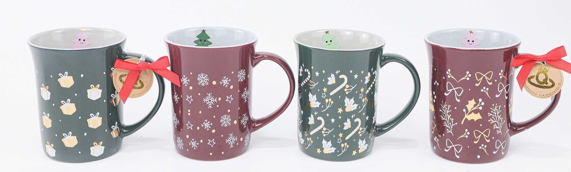Multi-Style Festive Christmas Ceramic Mug Series, Holiday Pattern & Quote Coffee Mugs for Winter Gift & Home Decor