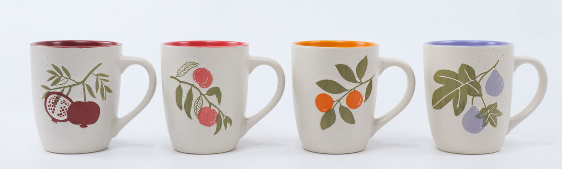 Speckled Vintage Fruit Branch Contrast Interior Ceramic Mugs