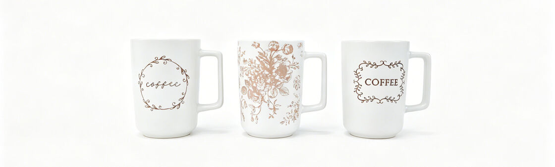 3D Embossed Honeycomb Bee Themed Ceramic Mug Set, Square Handle Neutral Cream White Rustic Farmhouse Coffee Cups