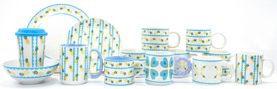 Pineapple & Stripe Ceramic Dinnerware Set